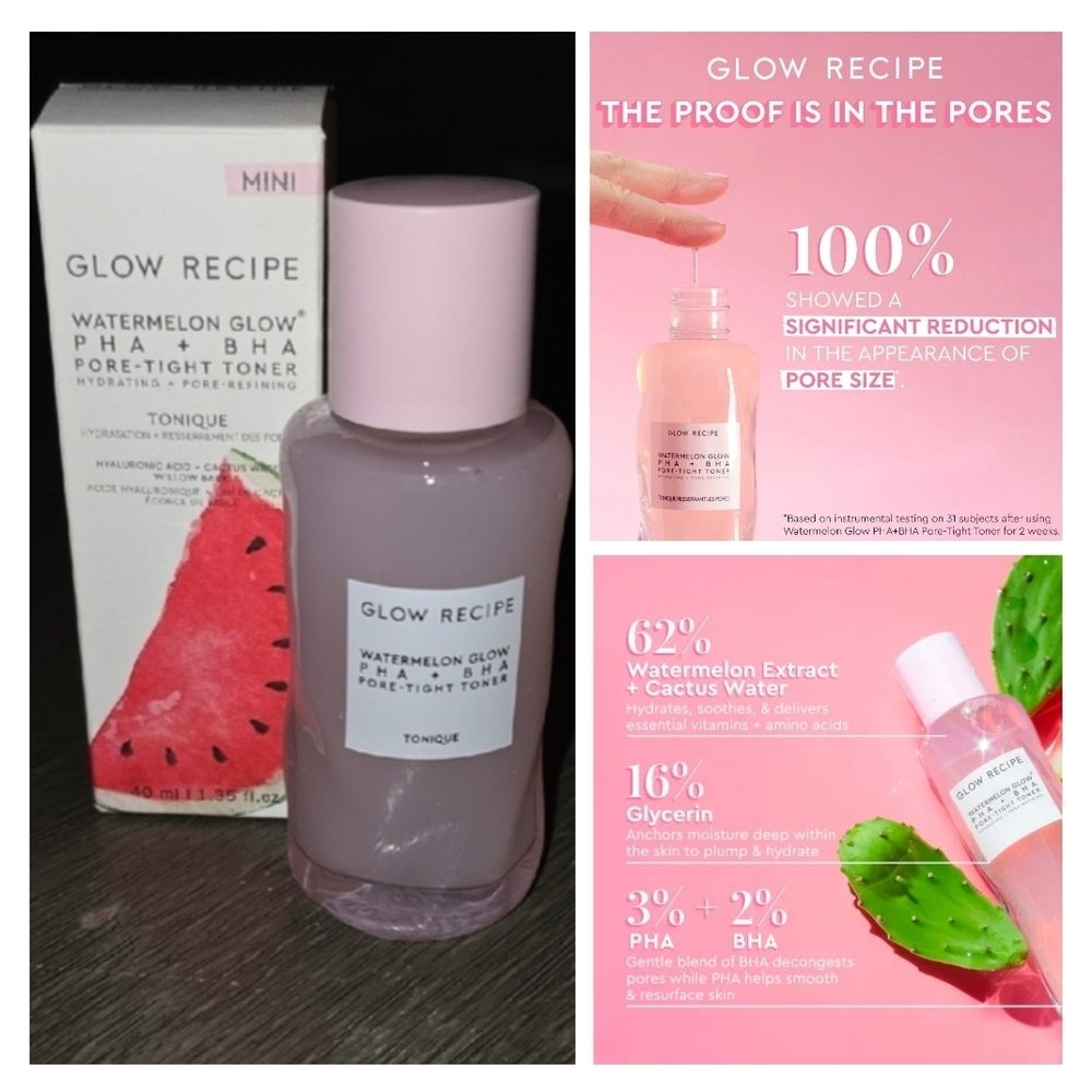 2 FOR $20. Mini Glow Recipe Watermelon Glow PHA + BHA Pore-Tight Toner